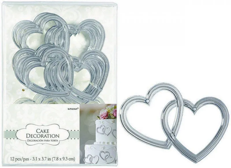 AMSCAN Cake Decorations Plastic - Heart With Gems 12 Pack 1 AMSCAN Cake Decorations Plastic - Heart With Gems 12 Pack
