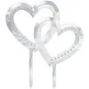 AMSCAN Cake Topper Double Heart Plastic With Gems