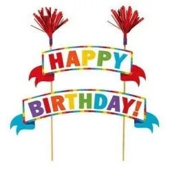 AMSCAN Cake Topper Happy Birthday Multi Banner