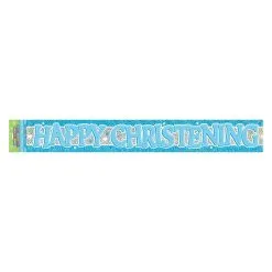 Unique Christening Blue Prismaticatic Banner 12ft