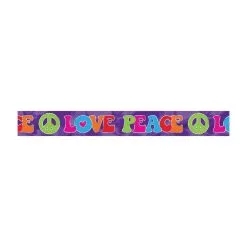 AMSCAN Banner Foil Tie Dye ' Love Peace' Feeling Groovy (7.6M)