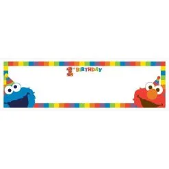AMSCAN Elmo Turns One 1st Birthday Personalize It Giant Plastic Banner
