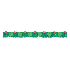 AMSCAN Tropical Jungle Fringe Banner With Palm Leaves & Flowers