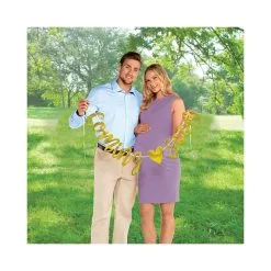 AMSCAN Baby Shower Coming Soon Gold Letter Banner