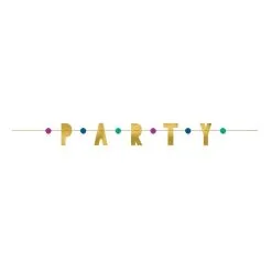 AMSCAN Happy Dots Party & Pom Pom Foil Banner