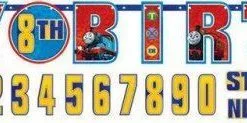 AMSCAN Thomas All Aboard Jumbo Add-An-Age Letter Banner - Printed Paper