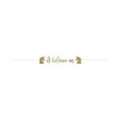 AMSCAN Magical Unicorn Gold Glitter Ribbon Letter Banner