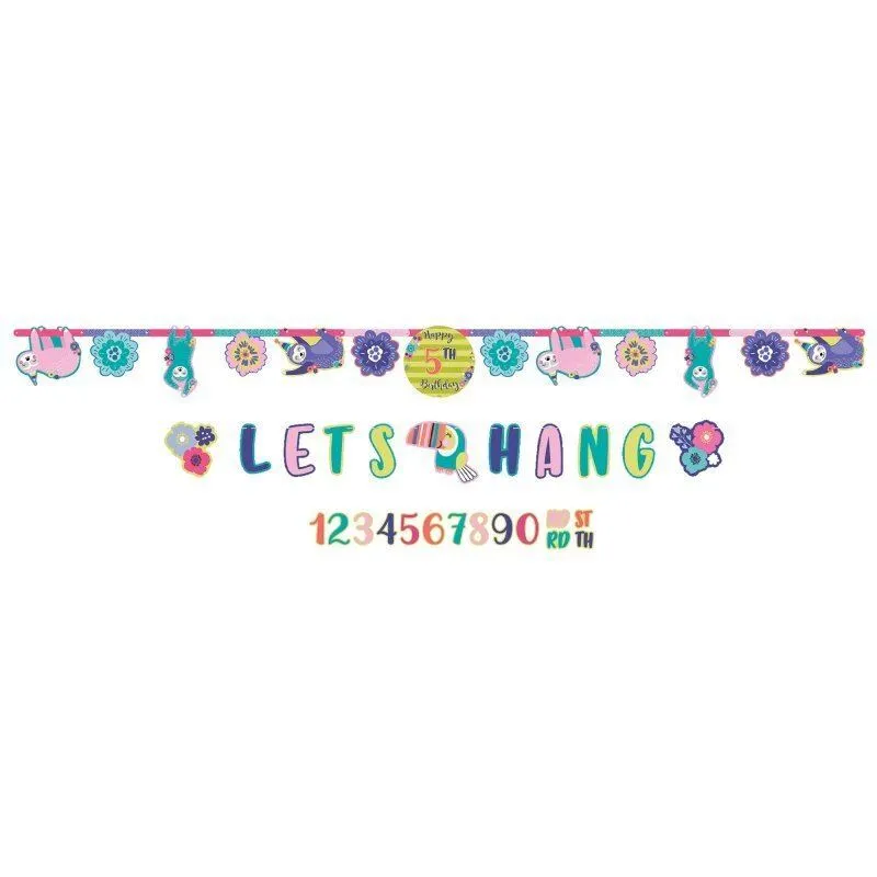 AMSCAN Sloth Happy Birthday Add-An-Age Letter Banner & Mini Banner Kit 2 Pack 1 AMSCAN Sloth Happy Birthday Add-An-Age Letter Banner & Mini Banner Kit 2 Pack