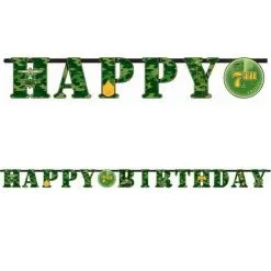 AMSCAN Camouflage Happy Birthday Banner (3.2M Long X 25.4cm High)