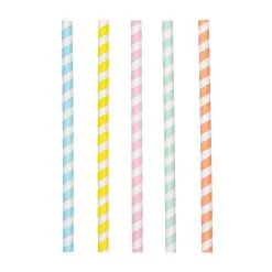 Unique Pastel Paper Milkshake Straws 10 Pack