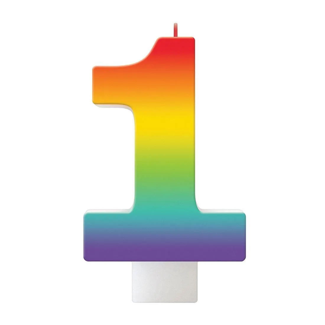 AMSCAN Birthday Celebration Rainbow Candle Number #1 1 AMSCAN Birthday Celebration Rainbow Candle Number #1
