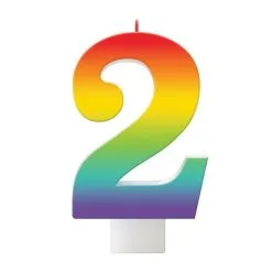 AMSCAN Birthday Celebration Rainbow Candle Number #2