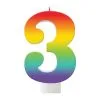 AMSCAN Birthday Celebration Rainbow Candle Number #3