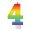 AMSCAN Birthday Celebration Rainbow Candle Number #4