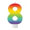 AMSCAN Birthday Celebration Rainbow Candle Number #8