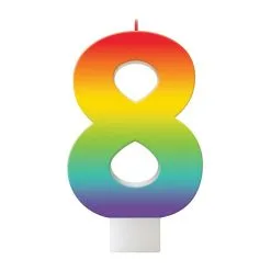 AMSCAN Birthday Celebration Rainbow Candle Number #8