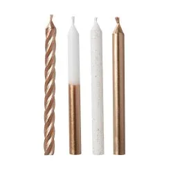 AMSCAN Candles Metallic Rose Gold Mix 8cm 12 Pack