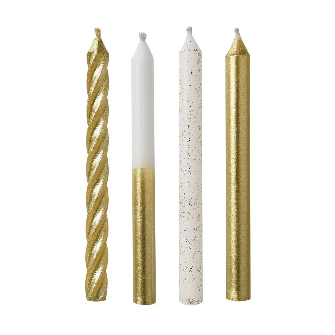 AMSCAN Candles Metallic Gold Mix 12 8cm Pack 1 AMSCAN Candles Metallic Gold Mix 12 8cm Pack