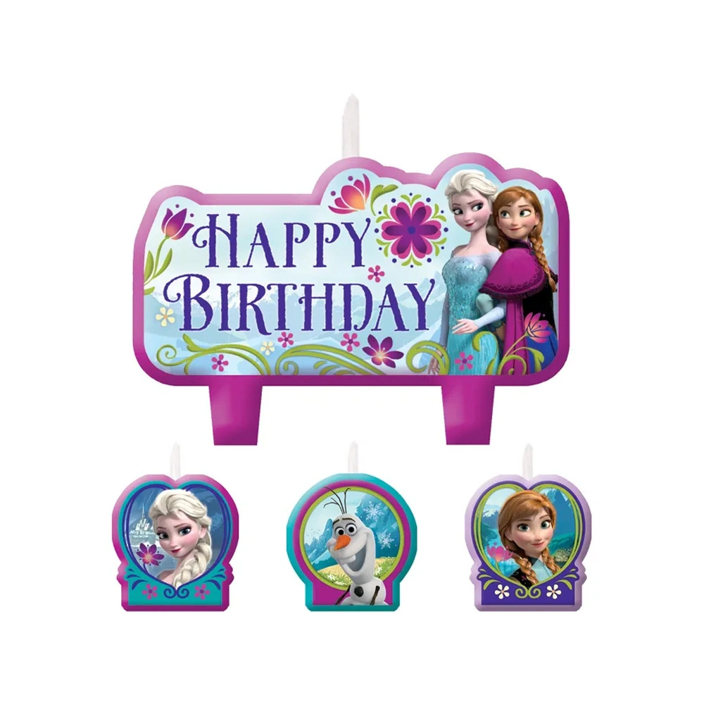 AMSCAN Frozen Candles Happy Birthday Mini Moulded 4 Pack 1 AMSCAN Frozen Candles Happy Birthday Mini Moulded 4 Pack