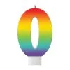 AMSCAN Birthday Celebration Rainbow Candle Number #0