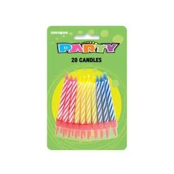 Unique 20 Spiral Candles In Holders