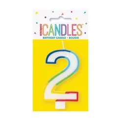 Unique Rainbow Number Candle - 2