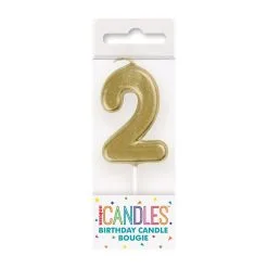 Unique Mini Gold Number Candle - 2