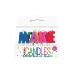 Unique Rainbow "Make A Wish" 9 Pick Candles