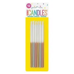 Unique Metallic Dipped Candles 5 Pack