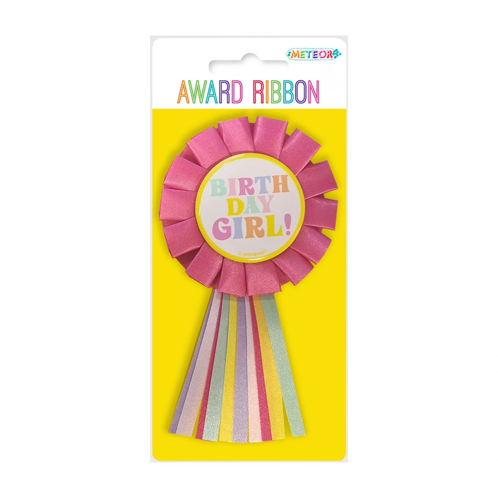 Unique Pastel Pink "Birthday Girl" Award Ribbon 2 Unique Pastel Pink "Birthday Girl" Award Ribbon - Image 2