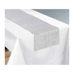 AMSCAN Table Runner Silver Sequin