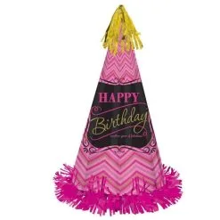 AMSCAN Fabulous Large Cone Hat W/Foil Fringe