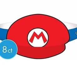 AMSCAN Super Mario Brothers Hats Assorted Designs 8 Pack