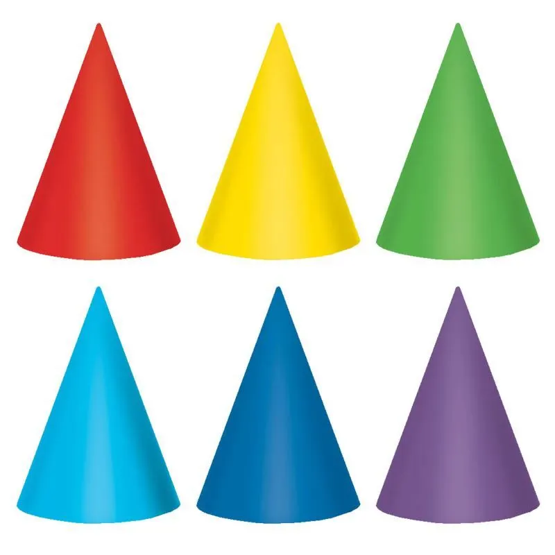 AMSCAN Party Cone Hats Primary 17cm 12 Packs 1 AMSCAN Party Cone Hats Primary 17cm 12 Packs