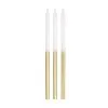 Unique Metallic Gold & White Candles 12 Pack