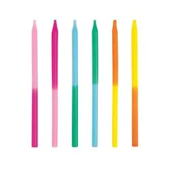 Unique Bright 2 Colour Assorted Candles 12 Pack