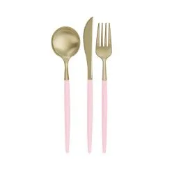 Unique Black & Lovely Pink Assorted Reusable Cutlery 12 Pack