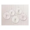 AMSCAN Mini Paper Fans White Hot-Stamped Hanging Decorations 5 Pack