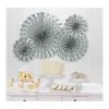 AMSCAN Glitter Fans Hanging Decorations Silver 4 Pack