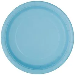 Unique Powder Blue Paper Plates 17cm 8 Pack