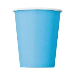 Unique Powder Blue Paper Cups 270ml 8 Pack