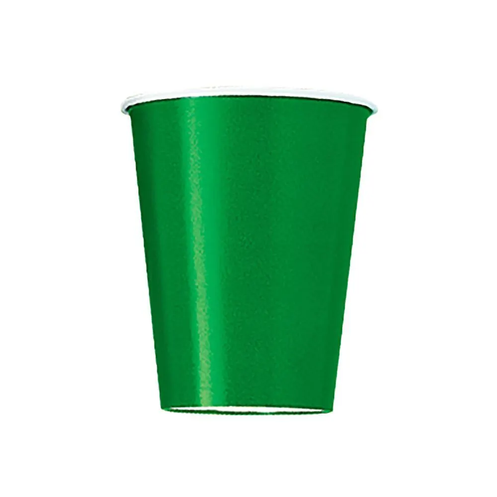 Unique Emerald Green Paper Cups 270ml 14 Pack 1 Unique Emerald Green Paper Cups 270ml 14 Pack