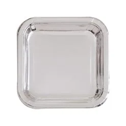 Unique Silver Foil Square Plates 22cm 8 Pack
