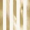 Unique Gold Foil Stripe Guest Napkins 3 Ply 16 Pack