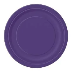 Unique Deep Purple Paper Plates 22cm 8 Pack