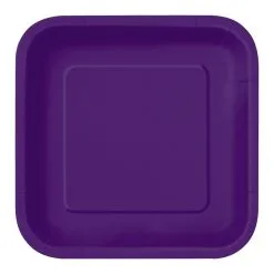 Unique Deep Purple Paper Plates 22cm 14 Pack