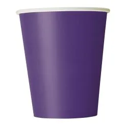 Unique Deep Purple Paper Cups 270ml 8 Pack