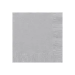 Unique Silver Luncheon Napkins 2ply 20 Pack