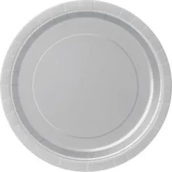 Unique Silver Paper Plates 22cm 8 Pack