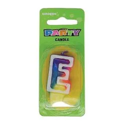 Unique Rainbow Letter Candle E